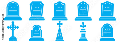 tombstone icon vector silhouette isolated. tomb stone icon vector thin outline style sign. gravestone tombstone cemetery memorial headstone RIP icon burial, funeral, grave marker, death, remembrance