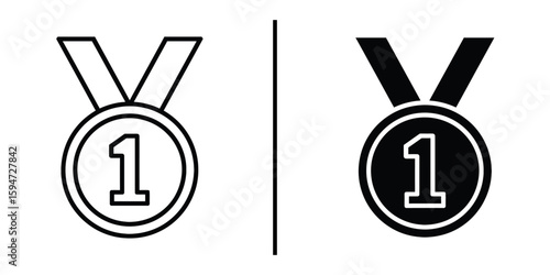 Medal of Honor: A minimalist illustration showcasing a classic medal, symbolizing achievement, excellence, and victory. This image is suitable for those looking for a clean, elegant design