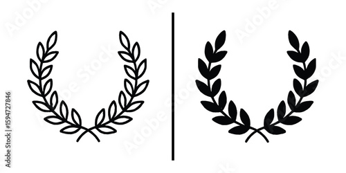 Laurel Wreath: A captivating close-up showcases an elegant laurel wreath, a timeless symbol of victory and achievement, depicted with intricate detail and artistic flair.