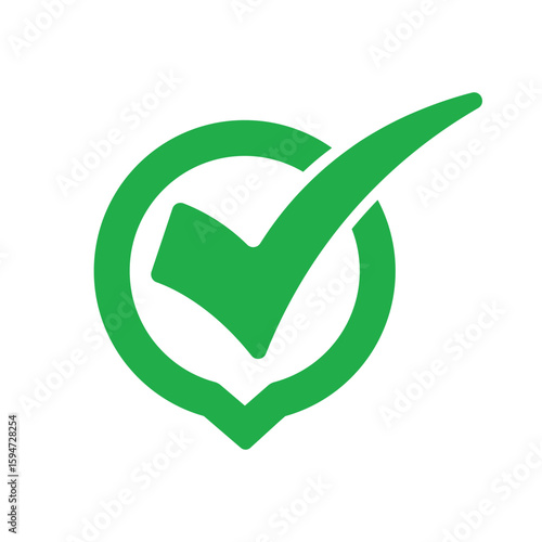 Green check mark, isolated tick symbols, checklist signs, and an approval badge. Flat and modern checkmark design, vector illustration.