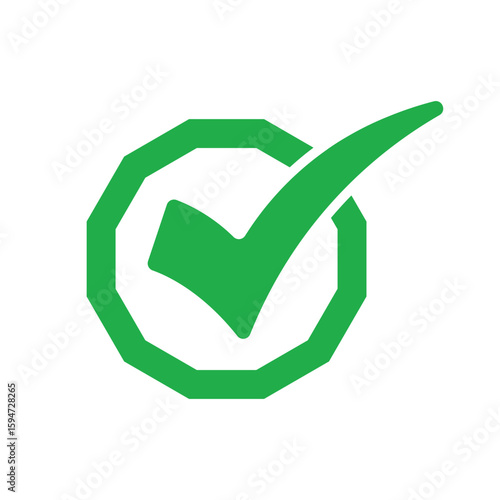 Green check mark, isolated tick symbols, checklist signs, and an approval badge. Flat and modern checkmark design, vector illustration.