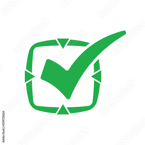 Green check mark, isolated tick symbols, checklist signs, and an approval badge. Flat and modern checkmark design, vector illustration.