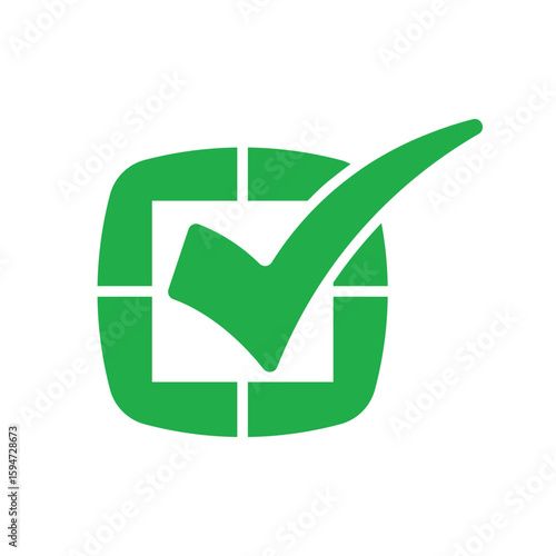 Green check mark, isolated tick symbols, checklist signs, and an approval badge. Flat and modern checkmark design, vector illustration.