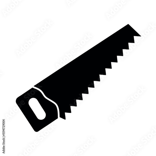 Industrial concrete saw used in construction work Silhouette Vector illustration