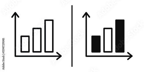 Economic Trend Indicators: Graphic representations of economic metrics, charting trends in black and white. This visual captures both growth and decline for analysis and strategic decision-making. 