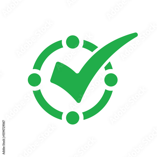 Green check mark, isolated tick symbols, checklist signs, and an approval badge. Flat and modern checkmark design, vector illustration.
