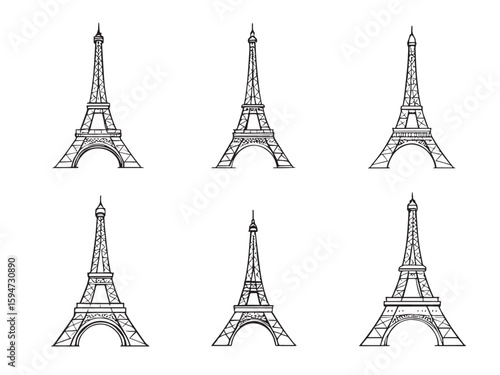 Eiffel tower sketch style illustration