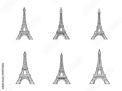 Eiffel tower minimal line artwork