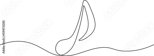 Eighth Note Musical Symbol. Continuous Line Art of Melody and Rhythm Icon