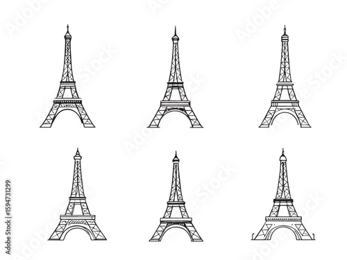 Eiffel tower simple vector design
