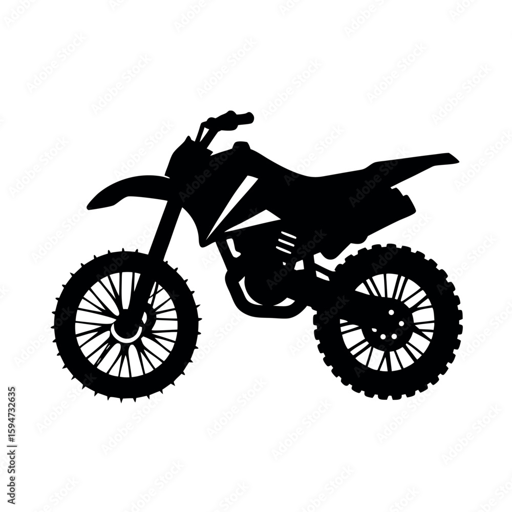 Fototapeta premium Extreme dirt bike for offroad adventure rides Silhouette Vector illustration