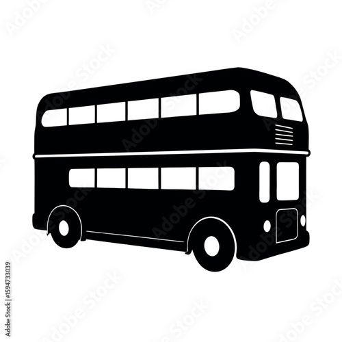 Urban double decker tour bus silhouette design Silhouette Vector illustration