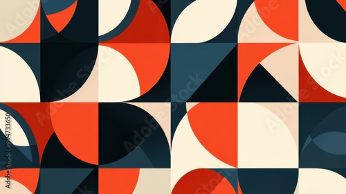 Abstract Geometric Design with Bold Colors and Dynamic Shapes for Modern Art