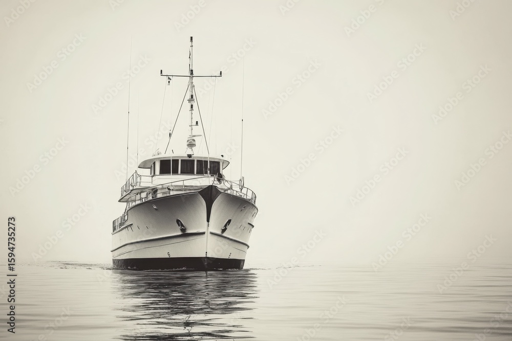 Naklejka premium Majestic vessel sailing on calm waters boat ocean