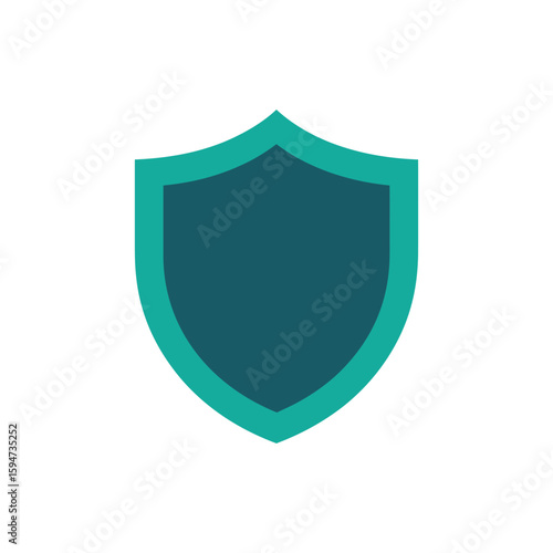 Illustration of a twotone teal shield with white background representing security and protection Free Download Illustration of a twotone teal shield with white background representing security and protection - GFXLoad