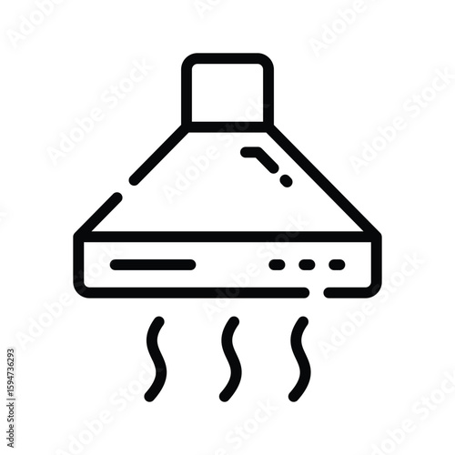A useful outline icon of overhead kitchen hood