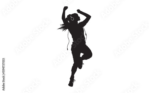 Male Singers Silhouette Vector  Duo Vocal Performance Illustration