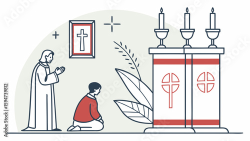 Climate change in minimal style, thoughtful mood - vector illustration