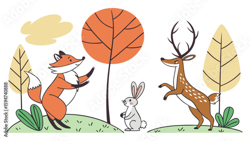 Endangered species in modern style, dynamic mood - vector illustration