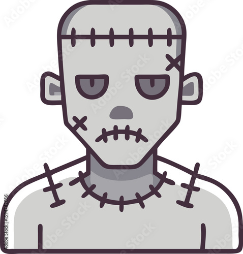 Simple Frankenstein Monster Icon  Perfect For Halloween Spooky And Horror Designs