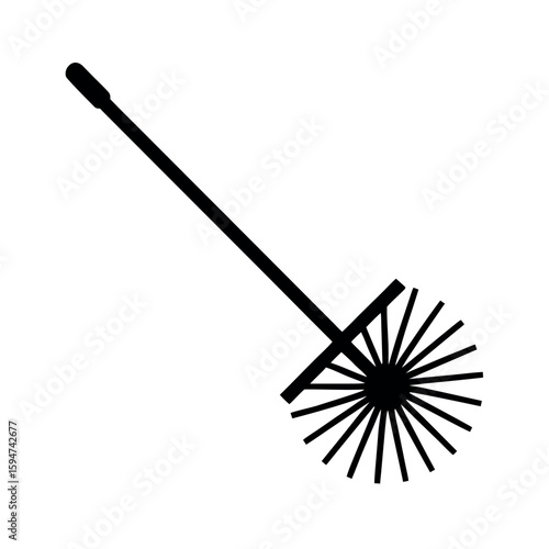 Farming hay rake with long curved tines Silhouette Vector illustration