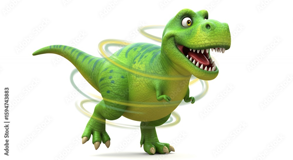 Fototapeta premium Smiling cartoon tyrannosaurus rex image