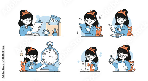 A little girl engaged in various creative activities with her adorable cat companion