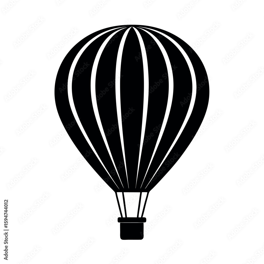 Fototapeta premium Hot air balloon floating gracefully in the sky Silhouette Vector illustration