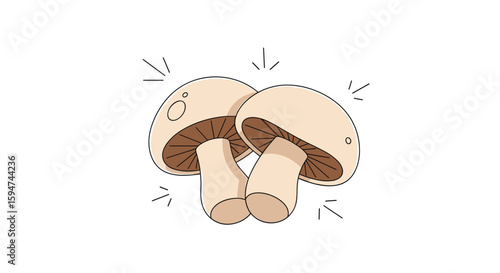 Fresh mushrooms growing naturally in a forest environment ready for harvesting and cooking