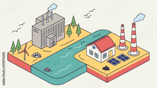 Exotic destinations in colorful style, happy mood - vector illustration
