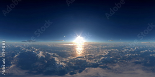 Sunrise over clouds 360 degrees hdr panorama ocean view natural environment