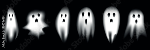 Set of scary and terrible ghosts for Halloween