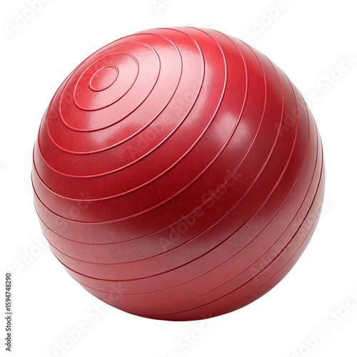 Bold Red Exercise Ball for Strength and Flexibility Workouts