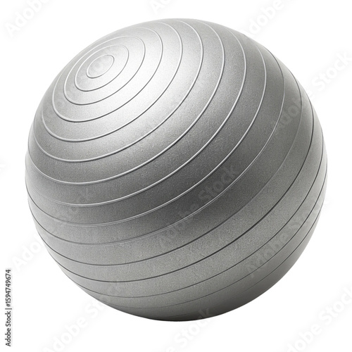 Sleek Silver Exercise Ball for Modern Fitness Studios