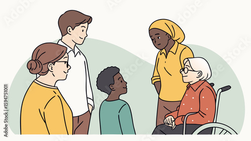 A family with thoughtful mood 
