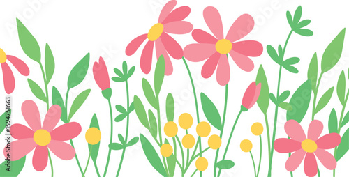 spring flowers background. Vector illustration