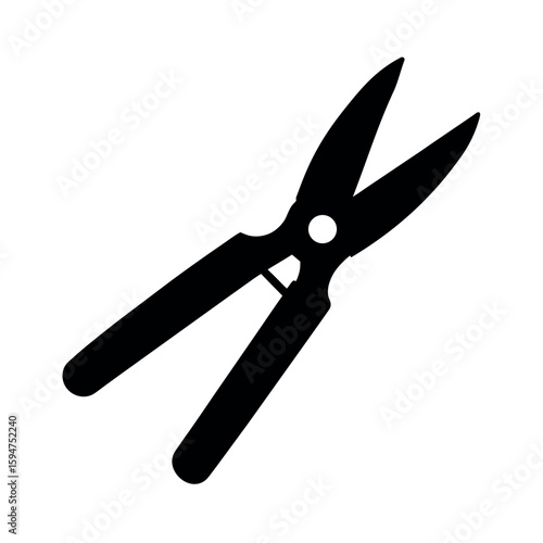 Pruning shear tool for gardening and trimming Silhouette Vector illustration