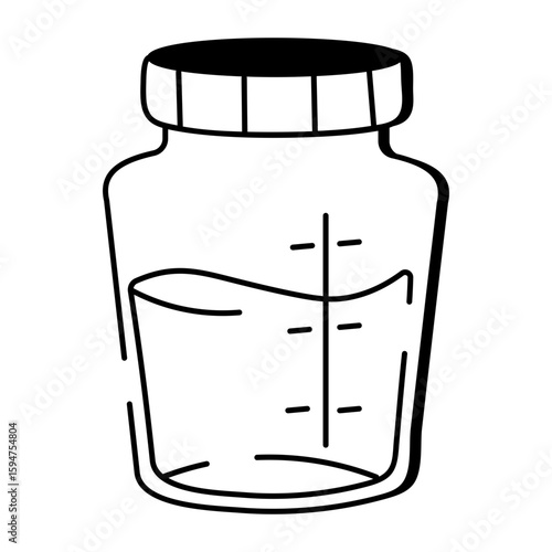 A doodle style icon showing urine bottle
