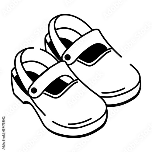 A doodle style icon representing nurse shoes

