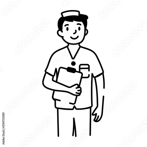 medical A doodle style icon showing medical assistant
