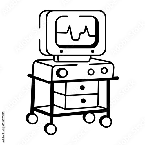 A doodle style icon showing file rack
