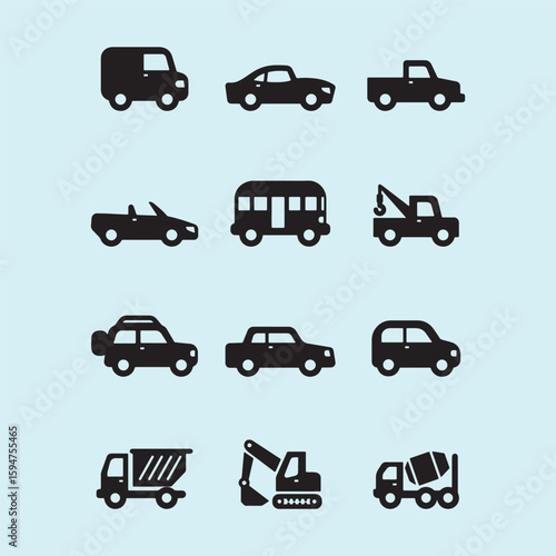 car icons set
