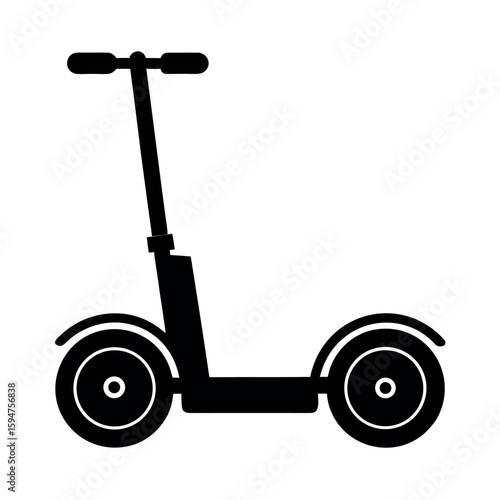 Self balancing Segway electric scooter design Silhouette Vector illustration