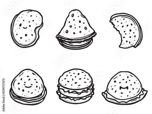 pita bread minimal sketch artwork