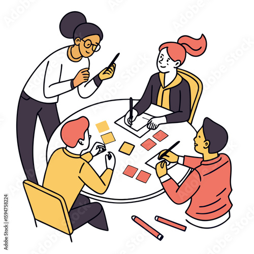 Diverse Team Brainstorming Around a Table