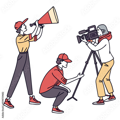Film Crew Working on Movie Production