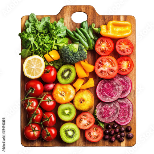 Wallpaper Mural Fresh and Colorful Vegetable Display on a Wooden Cutting Board for Healthy Cooking Inspiration on transparent background Torontodigital.ca