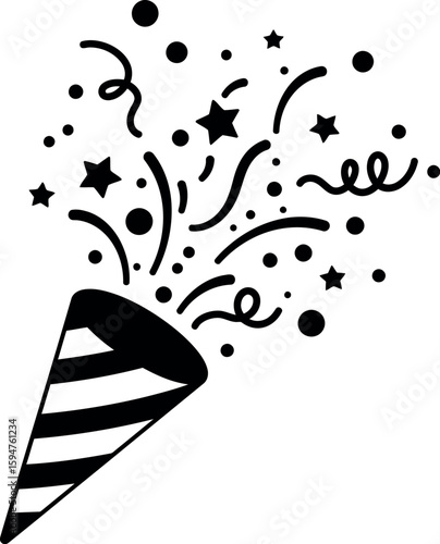Confetti popper explosion icon celebration party