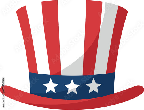 Uncle sam hat with stars and stripes