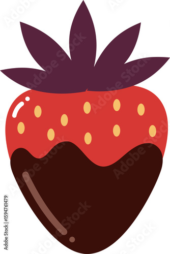 Chocolate dipped strawberry icon